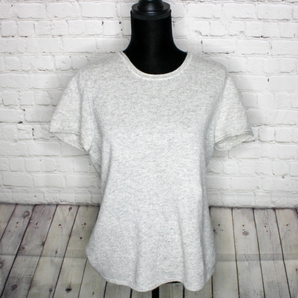 SOLD! Sigrid Olsen Cashmere Short Sleeve Top Large - Picture 5 of 7